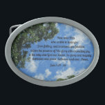 Jude 1:24-25 belt buckle<br><div class="desc">Beautiful sky and tree branches with Bible verse of benediction: Jude 1:24-25. (Now unto Him who is able to keep you from falling... .)</div>