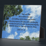 Jude 1:24-25 plaque<br><div class="desc">Beautiful sky with tree branches in foreground, and Bible Verse of benediction, Jude 1:24-25: (Now unto Him who is able to keep you from falling... ) Perfect gift for a minister, preacher, or any member of the clergy.</div>