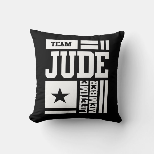 Jude Personalized Name Birthday Gift Throw Pillow (Front)