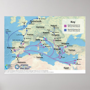 Judeo-Spanish diaspora map Poster