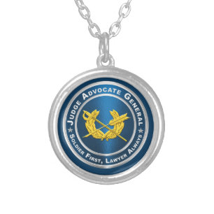 Judge Advocate General JAG Silver Plated Necklace