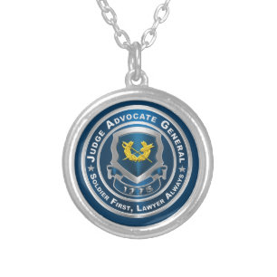 Judge Advocate General JAG Silver Plated Necklace