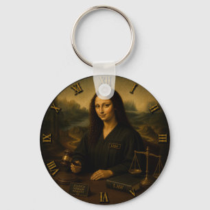 Judge Funny Mona Lisa Lawyer & Justice Gift Keychain