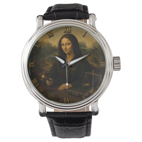 Judge Funny Mona Lisa Lawyer & Justice Gift Watch