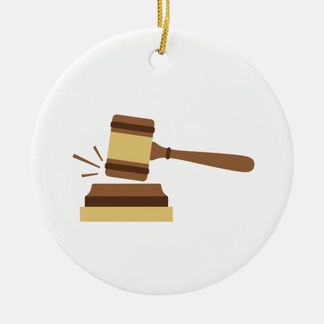 Judge Gavel Ceramic Ornament (Front)