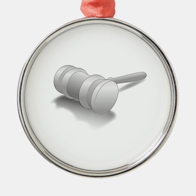 Judge Gavel Metal Ornament (Front)