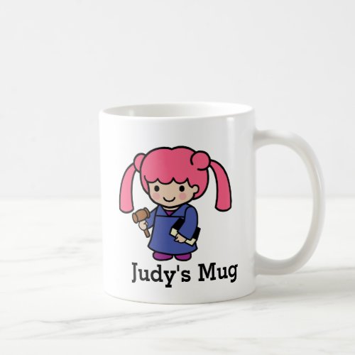 Judge Girl with book and gavel Coffee Mug