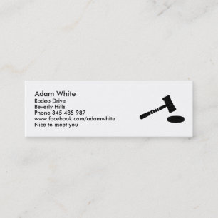 Judge hammer mini business card