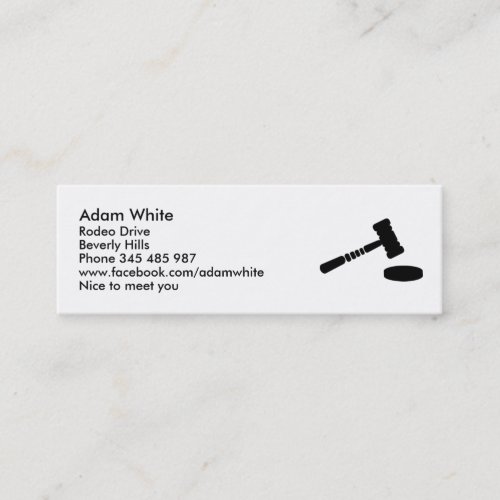 Judge hammer business card
