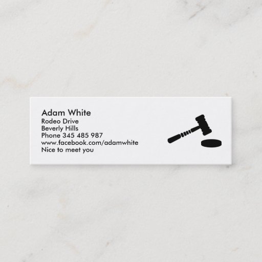 Customizable Judge hammer business card