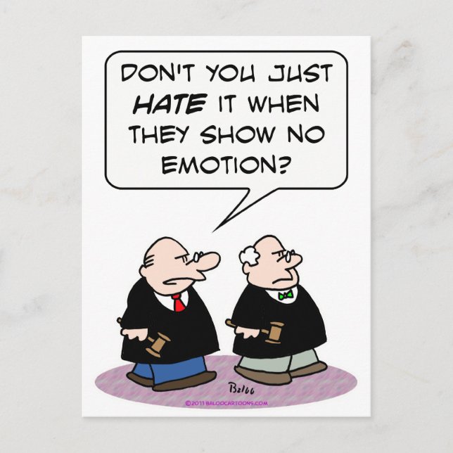 judge hate show no emotion postcard (Front)