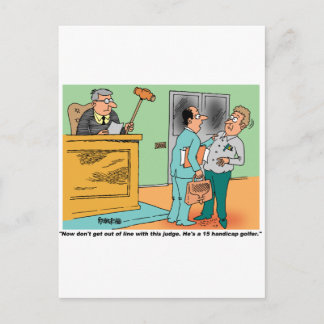 Judge Holds Long Handled Gavel Postcard