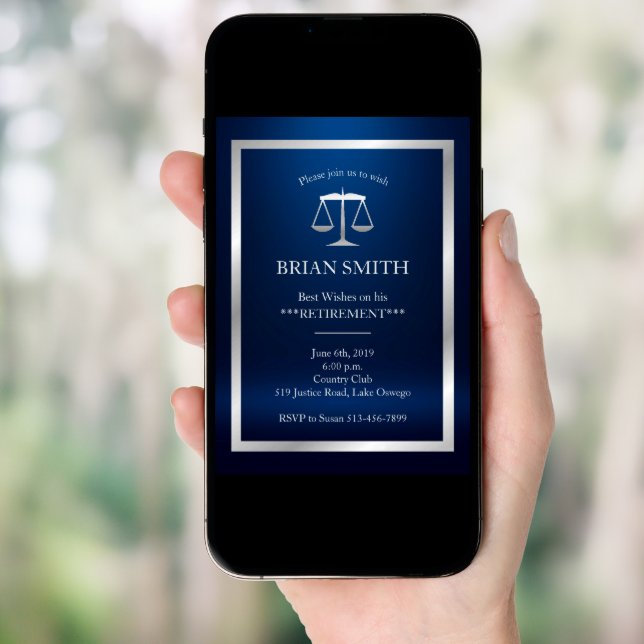 Judge Lawyer Retirement Law School Graduation Invitation (Front Digital)