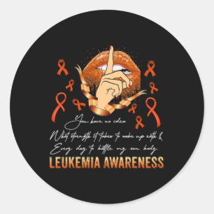 Judge Me Leukemia Awareness Warrior Orange Ribbon Classic Round Sticker