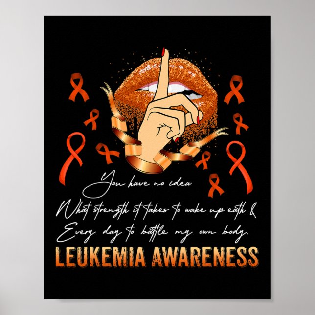 Judge Me Leukemia Awareness Warrior Orange Ribbon  Poster (Front)