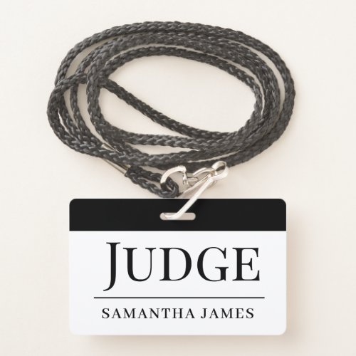 Judge Personalized Name Badge