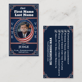 Judge Photo Political Election Business Card