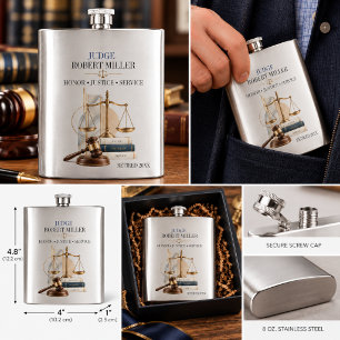 Judge Retirement Gift Honor Justice Service Flask