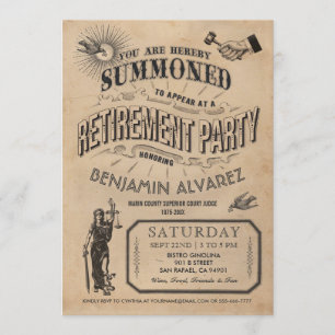 Judge Retirement Invitation - Party Vintage Retro