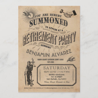 Judge Retirement Invitation - Party Vintage Retro
