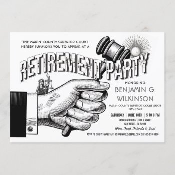Judge Retirement Invitation - Party Vintage Retro by Anything_Goes at Zazzle