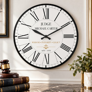 Judge Retirement Years of Service Gift Keepsake Large Clock