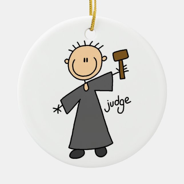 Judge Stick Figure Ceramic Ornament (Front)