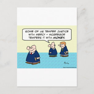 Judge temper justice with mercy money postcard