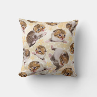 Judgemental Kitten Throw Pillow