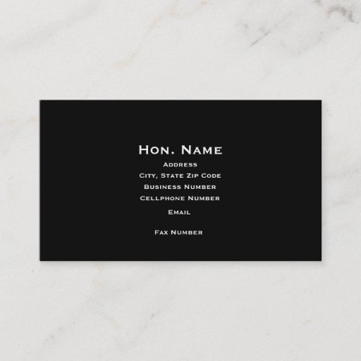 Customizable Judge's Business Card