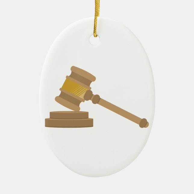 Judges Gavel Ceramic Ornament (Front)