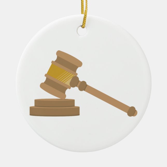 Judges Gavel Ceramic Ornament (Front)