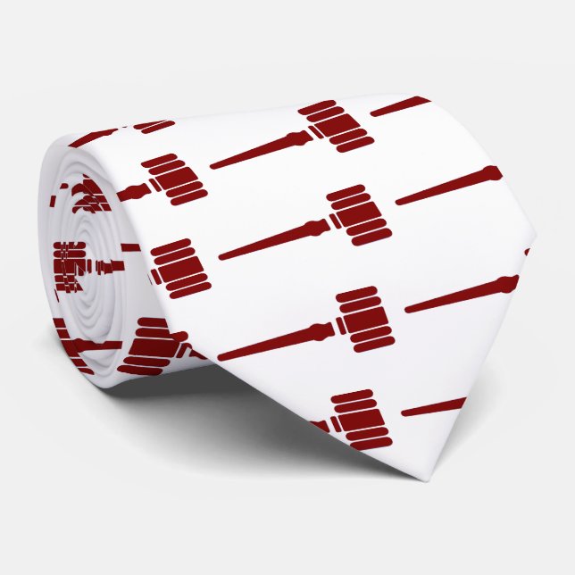 Judges Gavel Neck Tie (Rolled)