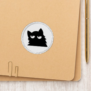 Judging Black Cat Funny Minimal Cat Design Patch