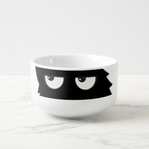 Judging Black Cat Funny Minimal Cat Design Soup Mug