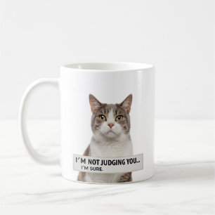 Judging Cat Sarcastic Quote Minimal Art Coffee Mug