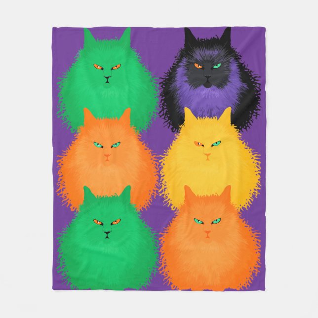 Judging Cats Fleece Blanket (Front)