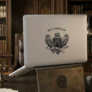 Judging Crows Funny Sarcastic Raven Gothic Sticker