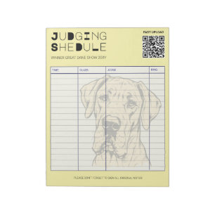 Judging Schedule Great Dane Dog Show Notepad