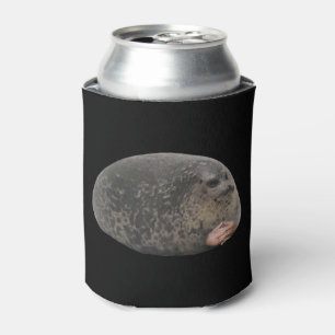 Judging Seal Meme Double Sided Black Can Cooler
