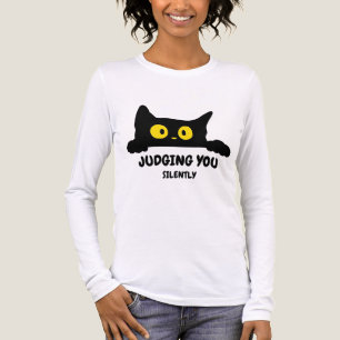 judging you silently cat humor meme Tri-Blend shirt