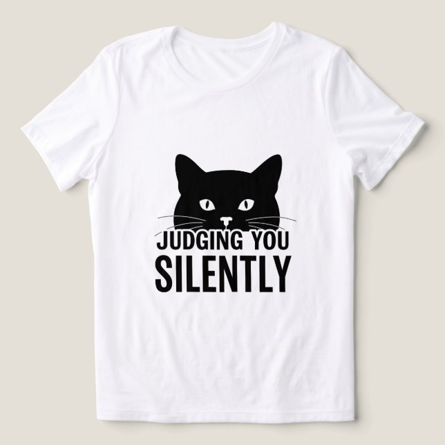 Judging You Silently Cat Shirt, Funny Cat T-Shirt, Tri-Blend Shirt (Design Front)