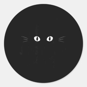 Judging You Silently Funny Black Cat Staring Meme Classic Round Sticker