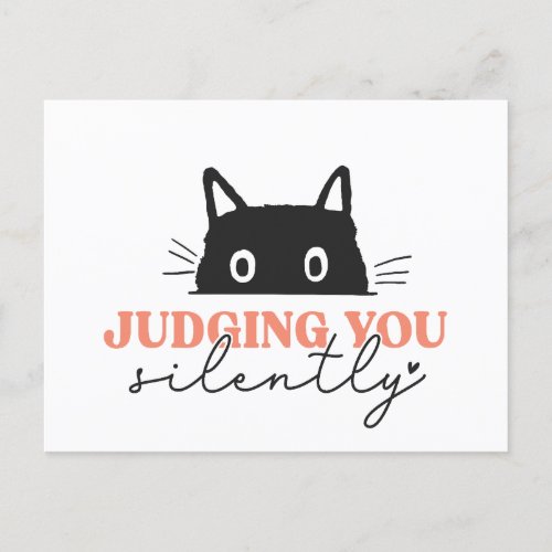 Judging You Silently Funny Cat Kitty Postcard