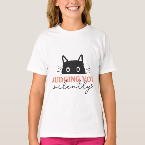 Judging You Silently Funny Cat Kitty T_Shirt