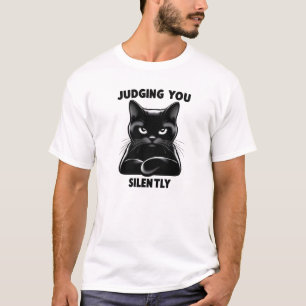 Judging You Silently – Sassy Cat Attitude Art T-Shirt