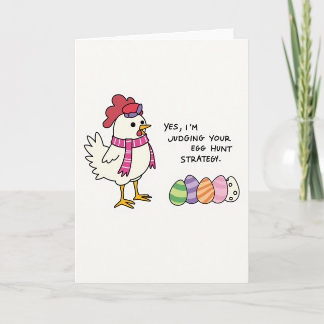 Judging Your Egg Hunt Funny Card (Front)