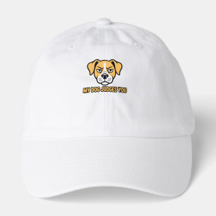 Judgmental Dog Face Funny Sarcastic Quote Hat