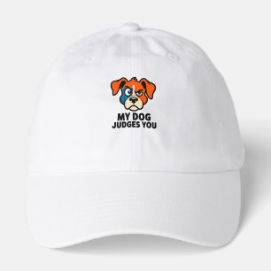 Judgmental Dog Face Sarcastic Quote Art Hat