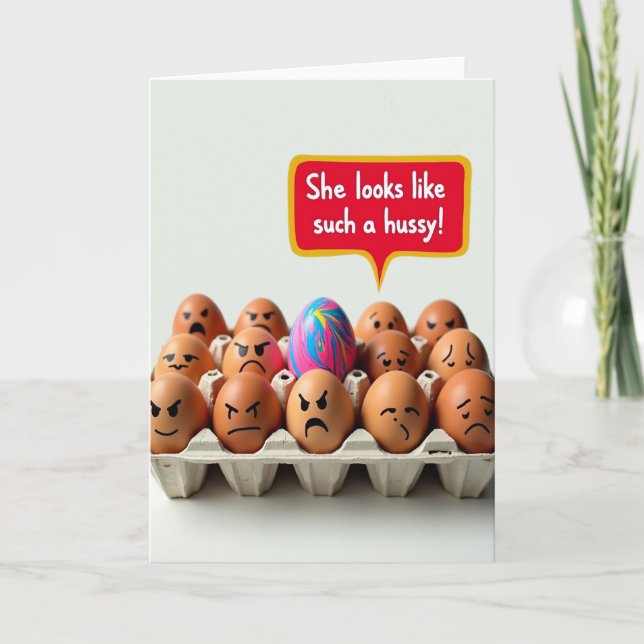 Judgmental Eggs Funny Card (Front)